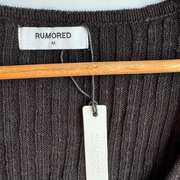 Rumored Ribbed Mini Sweater Dress size medium black - Picture 3 of 14